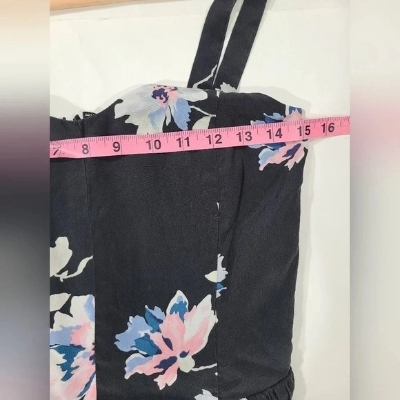 Joie Pink & Black Latelle Summer Floral Print 100% Silk Sundress Size Small EUC - Picture 7 of 11